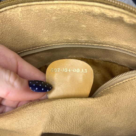 Gucci Vintage Micro GG Sherry Line Boston Bag - Rare Mustard Trim- Crest Charm- - Picture 9 of 15